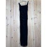 Lulus NWT  Amazing Presence Black Mesh Ruched Column Maxi Dress Gala Banquet Sz M Photo 2