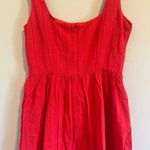 Commence NWT RED Semi-Sheer Solid Square Neckline Short Dress SMALL COTTON  Photo 3