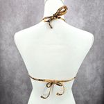 SheIn Yellow Black Animal Print Triangle String Padded Bikini Top Swimwear Medium Photo 2