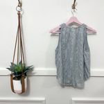 McGuire Denim Vertical Stripe Blue Tie Front Tank Size S Photo 4