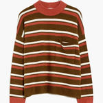 Madewell  Wool Blend Redmond Mockneck Pocket Sweater In Stripe Size Large Fall Photo 0