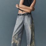 New with tags Anthropologie Pilcro low rise wide leg jeans 25 tall Blue Photo 0