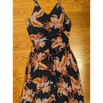 World Market Navy Floral Boho Peasant Tropical Ethereal Maxi Dress Pockets L/XL Blue Size L Photo 5