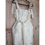 Lulus NWT  Silvia Ivory Floral Jacquard Trumpet Midi Dress Banquet Wedding Sz XS Photo 3