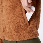 FIGS On-Shift High Pile Fleece Bomber Jacket in Mocha, Size Small Photo 5