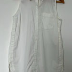 Athleta Sleeveless Collared Tunic White Lightweight Button-Up Size Small Photo 0
