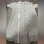 Calvin Klein  Gray‎ & White Striped Boho Wide Bell Sleeve Button Down Dress Sz 6 Photo 10