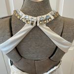 Sequin Hearts white beaded halter lined chiffon open back full length dress Size undefined Photo 4