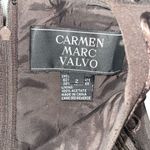 Carmen Marc Valvo  Sleeveless‎ Zip Back Embroidered Brown Tank Top 2 Photo 1
