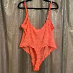 SKIMS  Neon Bright Orange Stretch Lace Sheer Bodysuit 4X NWT Photo 1