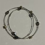 Women’s vintage set of 2 dainty two tone‎ crystal bangle bracelets one size Silver Photo 3
