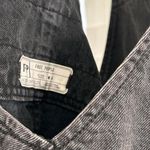 Free People  Black Distressed Overall Mini Dress – Indie Grunge sz 4 Photo 5