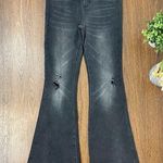 Free People  x Sandrine Rose Black Distressed Super Flare Jeans Size 30 Photo 0