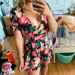 Pull & Bear Tropical Floral Wrap Dress Photo 4