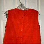 Dalia Orange Laser Cut Scoop Neck Sleeveless Button Back Blouse M Size M Photo 8