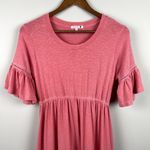 Anthropologie Sundry 1 Maxi Dress Small Pink Tiered Peasant Ruffle Short Sleeve Photo 4