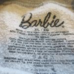 Barbie pullover sweater cursive barbie in gray and pink size XL extra large. Photo 3
