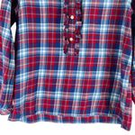 J.Crew Mercantile Flannel Plaid Popover Shirt Top Ruffle Blue Red Size XS Photo 5