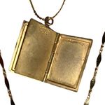 Vintage Napier Multi Strand Necklace and Carl Art Locket Rectangle Gold Tone Photo 4