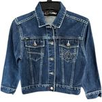 FUBU Vintage 90s Y2K Jean Jacket M Blue Crop Trucker Logo Streetwear Hip Hop Size M Photo 0