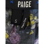 Paige Black Floral Long Sleeve Scoop Neck Tie Smocked Peplum Blouse Top Size S Photo 2