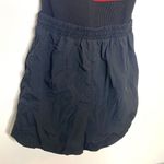 VTG LL Bean Black Stripe One Piece Swimsuit Modest Sporty Attached Shorts USA 8 Photo 3