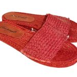 Free People Beach Front Women Size 39 Espadrille Slides Red Sandals Slip On Photo 2