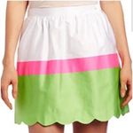 Lilly Pulitzer Colorblock Stripe Mimosa Skirt Scallop Hem Pockets Size Large Photo 1