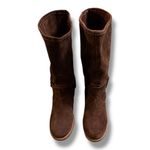 Gioseppo Used Chocolate Brown Stacked Heel Suede Boot with Buckle Fall Classic Size 9 Photo 3