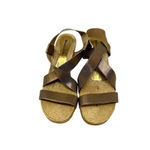 Chocolat Blu  Brown Metallic Espadrille‎ Strappy Wedge Sandals Size 40 US 9 Photo 1