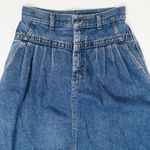 Lee Vintage 80s Blue Move Pleated Denim Maxi Skirt Photo 6