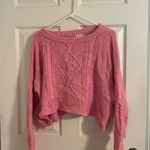 Altar'd State Altar’d State Cropped Pink Sweater Photo 1