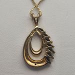 Vintage Ross Simons Gold Plated Sterling Silver, Sapphire, & Diamond Necklace Blue Photo 3