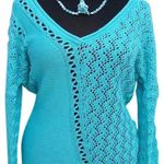 Cache Peek A Boo Metallic Kissed Knit Dbl V Tie Top Stretch Silk $118 NWT New Photo 2