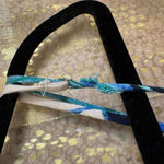 Lush Clothing Lush Ivory Jumpsuit Tropical Green and Blue Monsterra Leaves Small Flawed Photo 7