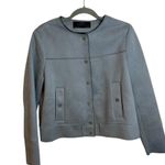 ZARA Baby Blue Faux Suede Snap Front Jacket Photo 1