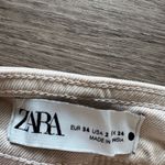 ZARA  Beige Tie Dye Flare Leg Distressed Denim Jeans Photo 1