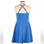 Nicole Miller  New York | Blue Sleeveless Cocktail Dress Size 8 M Medium Photo 2