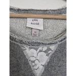 Knox Rose Lace Bell Sleeves Sweatshirt Womens Size XS Mixed Media Gray Boho Photo 2