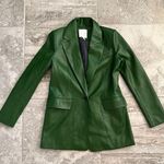 Avec Les Filles NEW Faux Leather One-Button Blazer, Green Size S, Retail $299 Photo 10