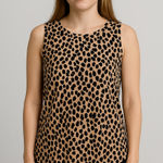 Halogen  Women's Sleeveless Blouse - XS - Leopard Animal Print - NWT Photo 0