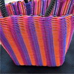Truss PVC Basketweave Micro Tote Pink Purple Orange Rolled Handles Sustainable Photo 2