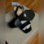 ASOS Black block heeled sandals wide fit size US 5 Photo 3