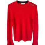 Tory Burch Kimberly Red Merino Wool Bell Sleeve Blouse Photo 3