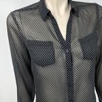 The Limited  Black and White Polka Dot‎  Polka Dot Button Front Blouse Photo 2