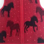 Tally Ho Wool Horse Zip Up Vest Size X Large Red Photo 2