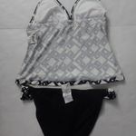 Jag jeans JAG Two Piece Geometric Halter Black White Bikini Size S Photo 10