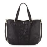 Cole Haan Black Devin Woven Leather Tote Bag Black Photo 0