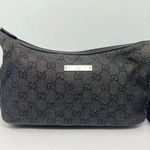 Gucci Black Denim Monogram Hobo Half Moon Shoulder Bag Photo 0