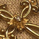 Designer 14K Yellow Gold Round Diamond Solitaire Scroll Detail Cross Pendant Photo 11